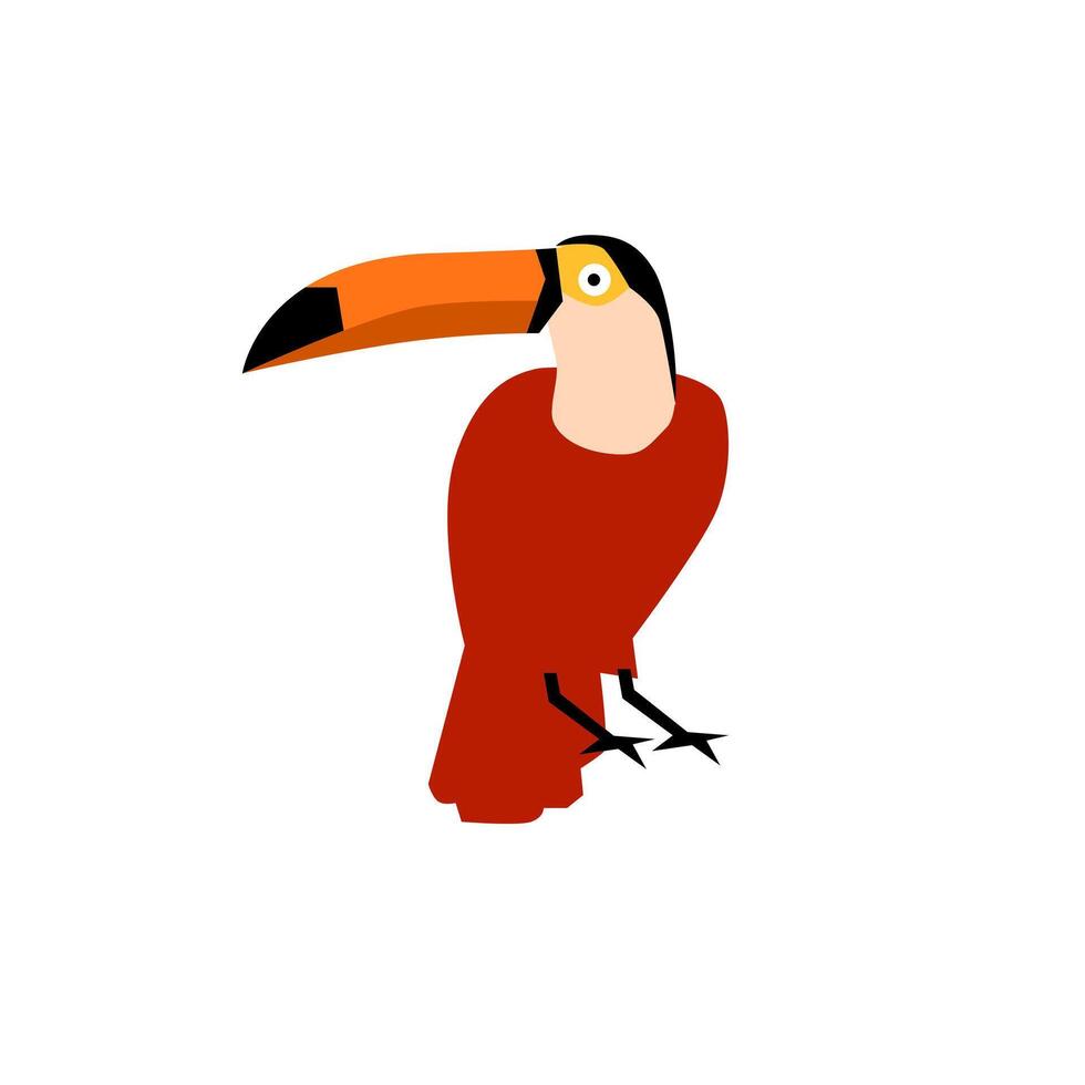 tucán pájaro plano ilustración para icono, logo, plantilla, elemento, diseño, etc vector