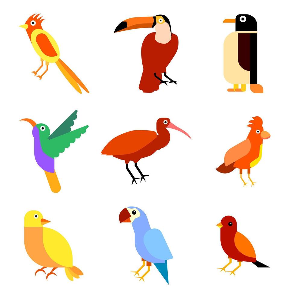 Ilustracion vector gráfico pájaro plano ilustración para logo, icono, elemento, plantilla, diseño, etc