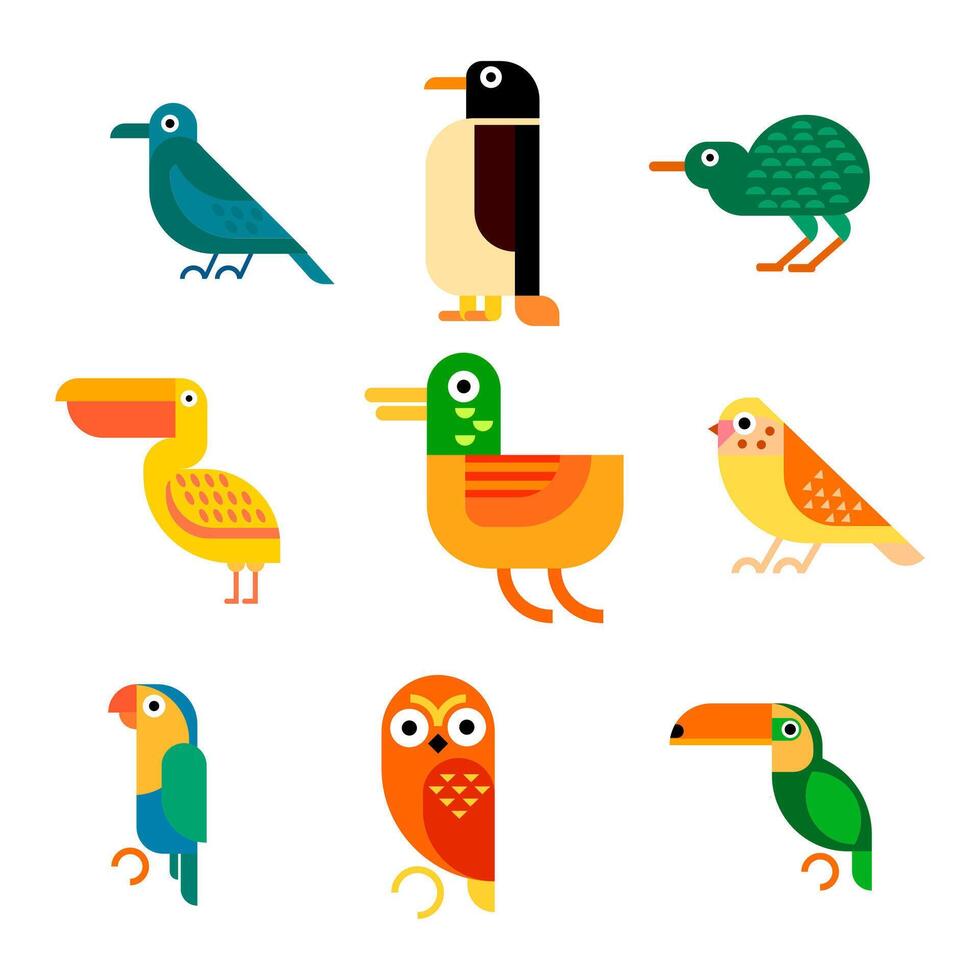 illustration vector graphic bird flat illustration for logo, icon, element, template, design, etc