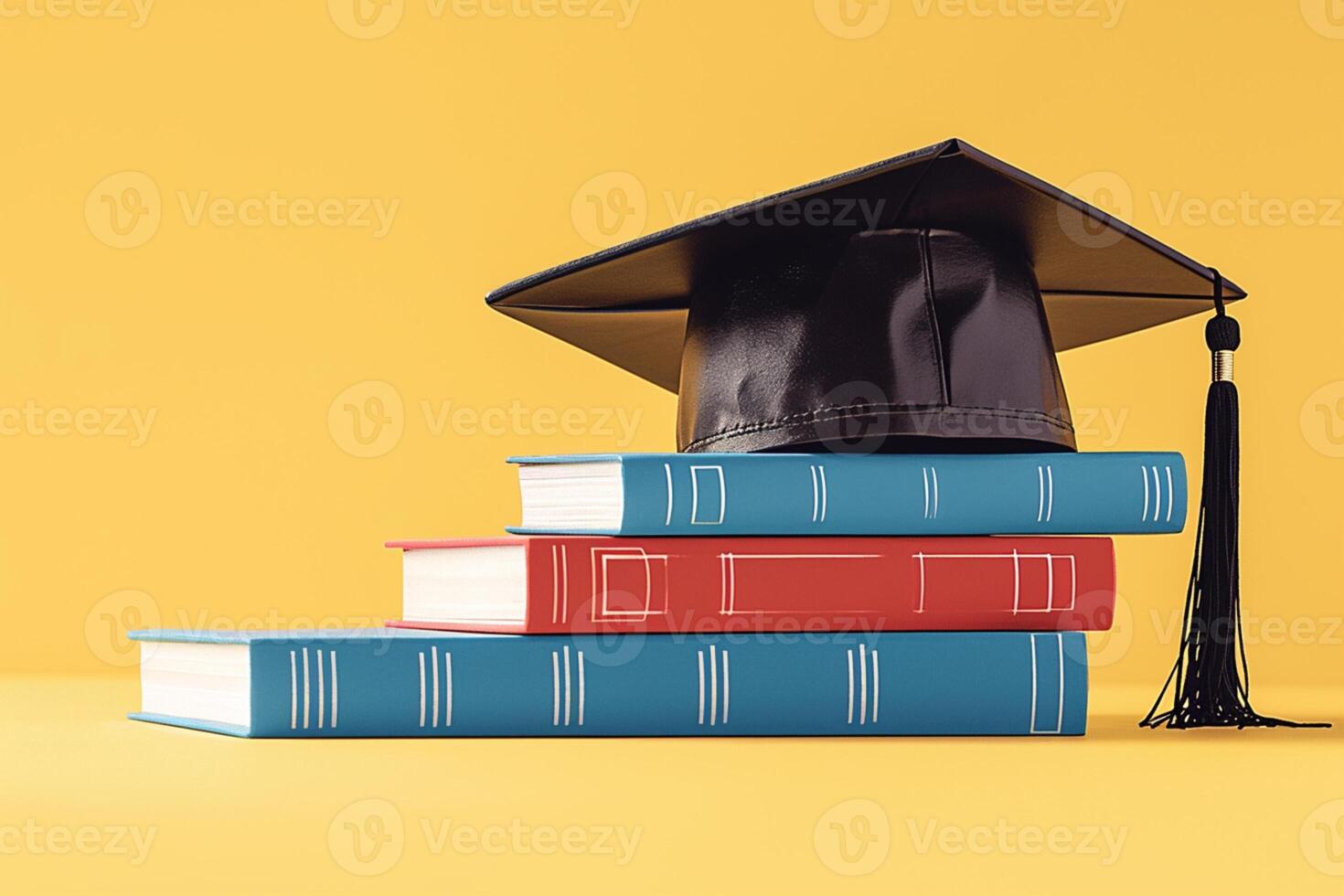 AI generated Image Back to School Graduation cap and Earth globe for worldwide study photo