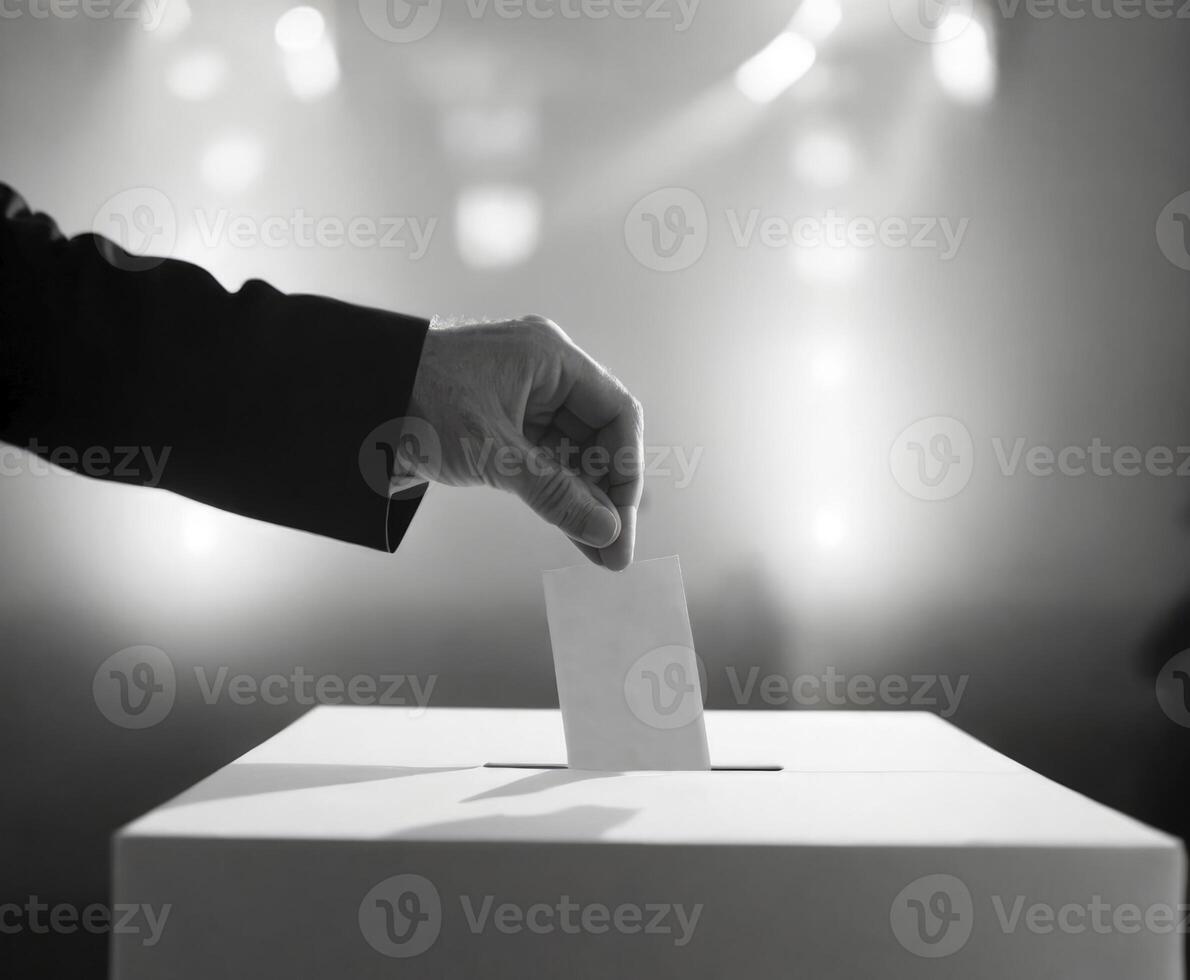 AI generated A hand dropped the form into the ballot box photo