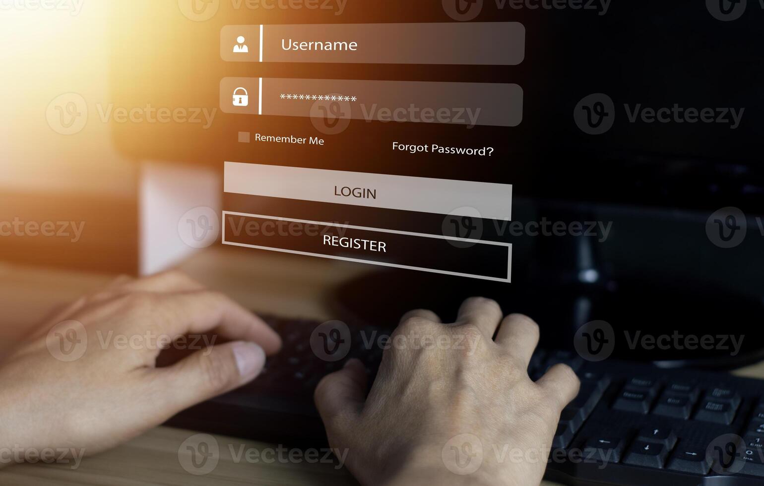 Online login verification concept, password entry, identity verification photo