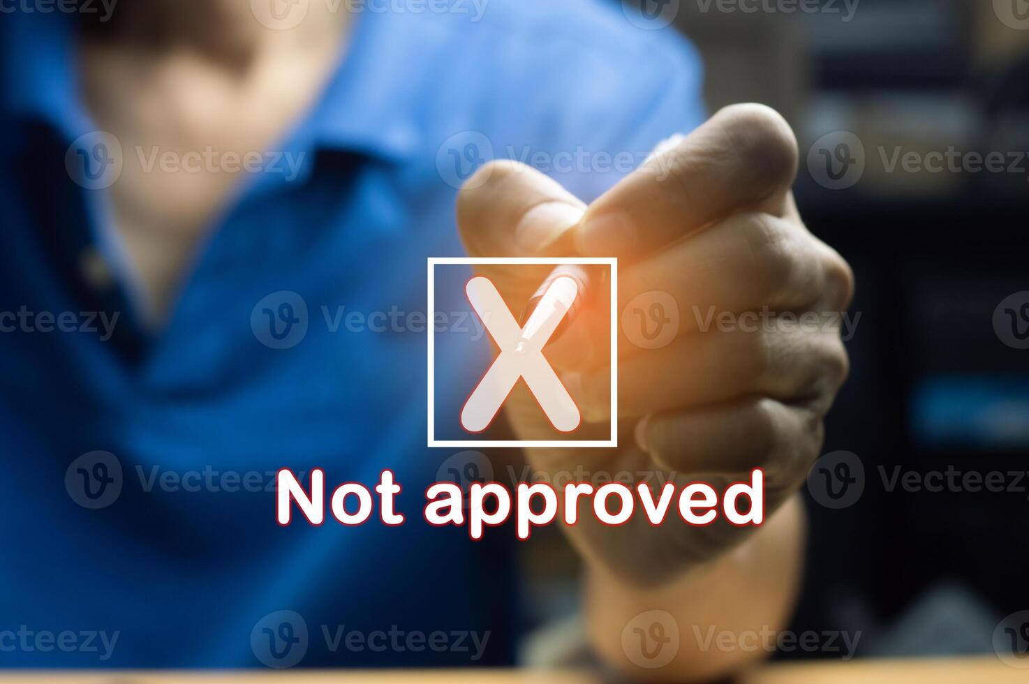 Concept, disapproval of operations or Disapproval of various projects photo