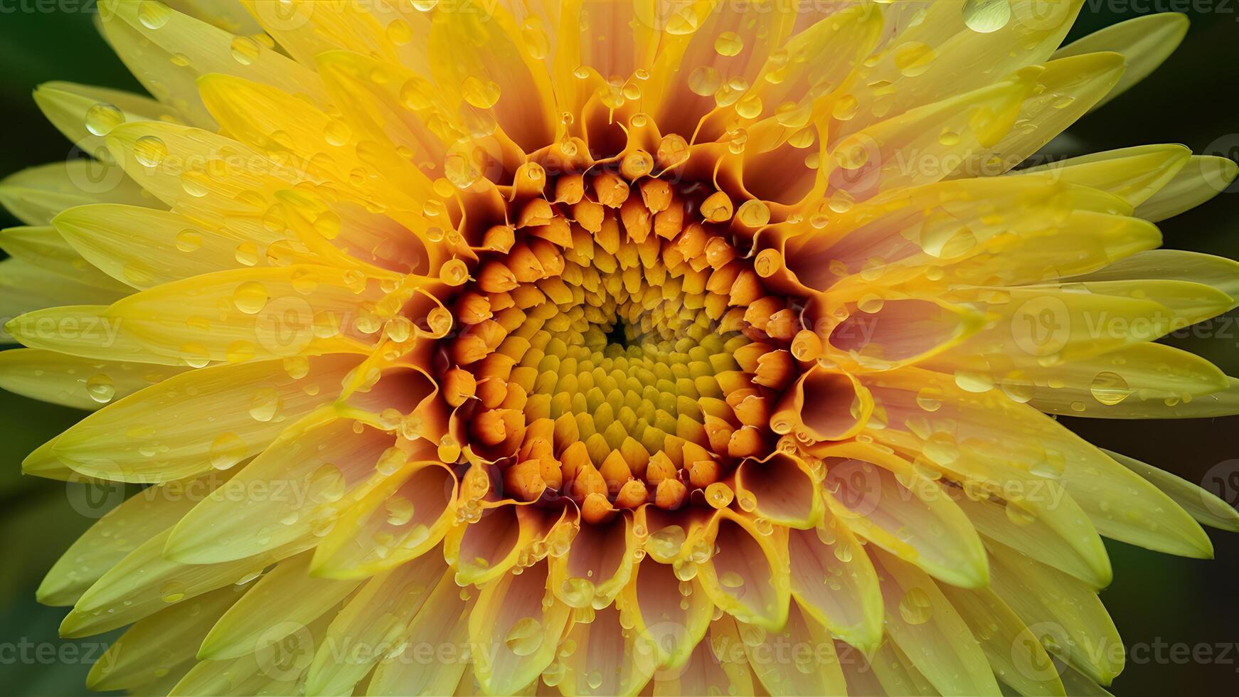 ai generado foto de stock resumen macro foto de flor con agua gotas, artístico movimiento