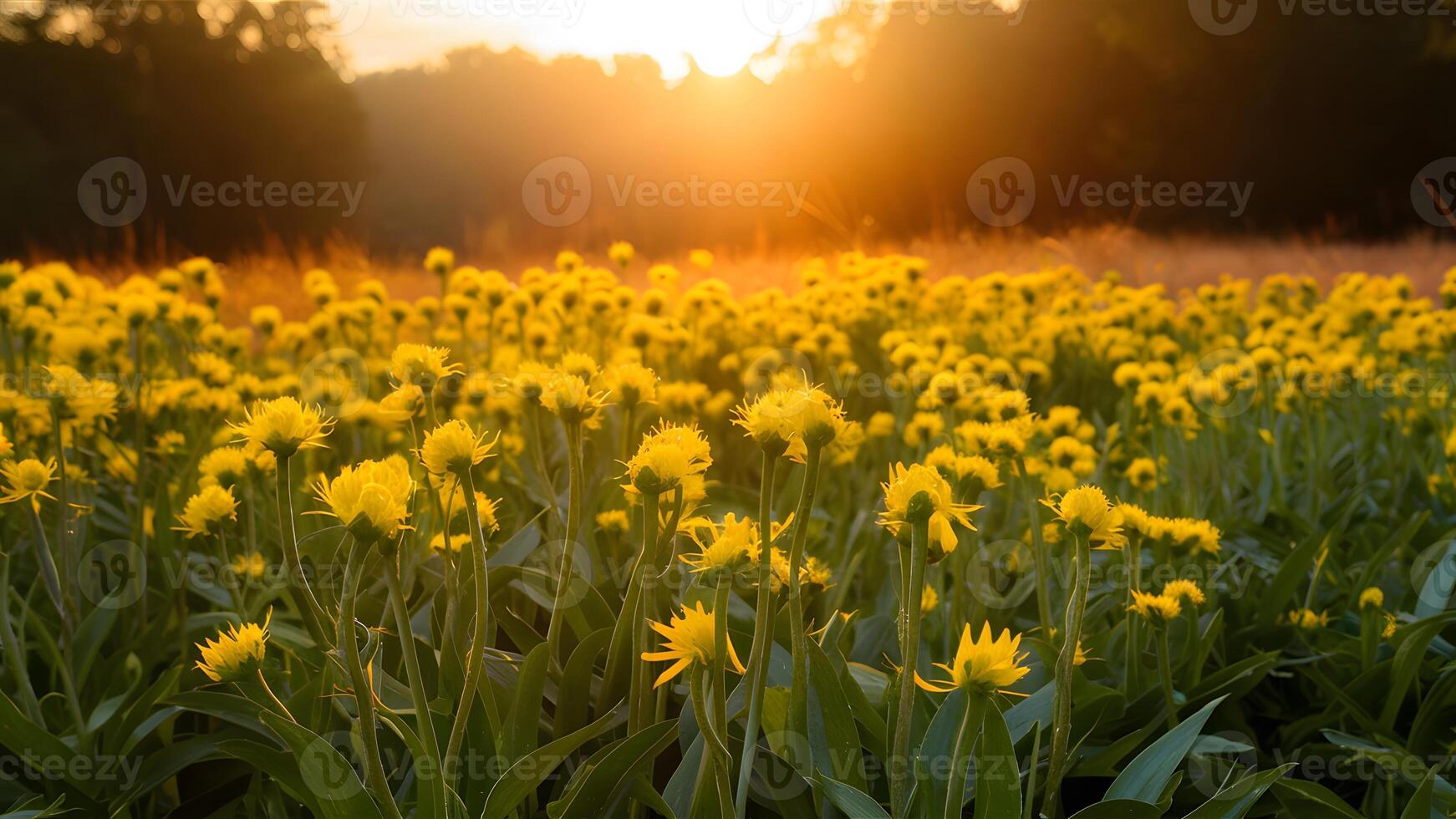 ai generado puesta de sol flores crear pintoresco naturaleza antecedentes para sitio web pancartas foto