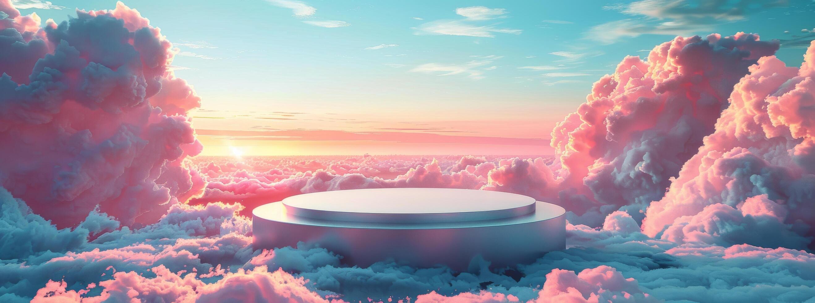 AI generated Large White Object Floating in Cloud Filled Sky photo