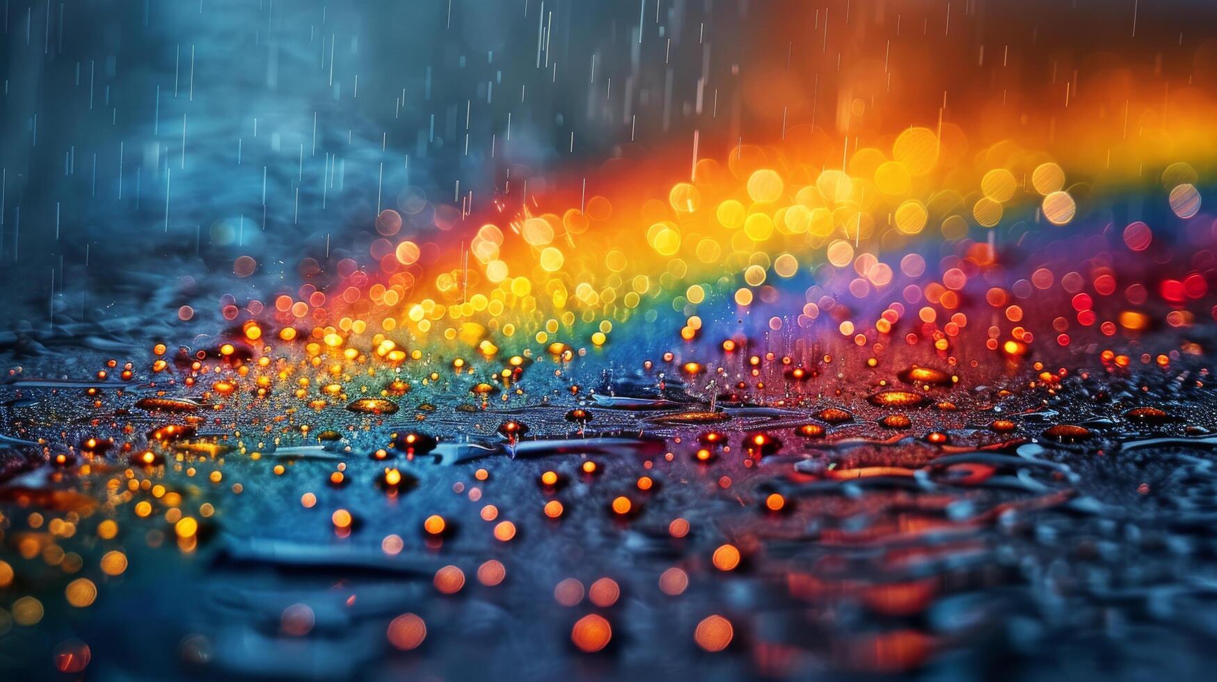 AI generated Bright Rainbow Shining in the Sky photo