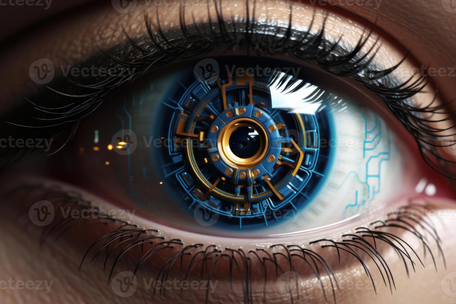 AI generated Ultramodern Futuristic eye. Generate Ai photo