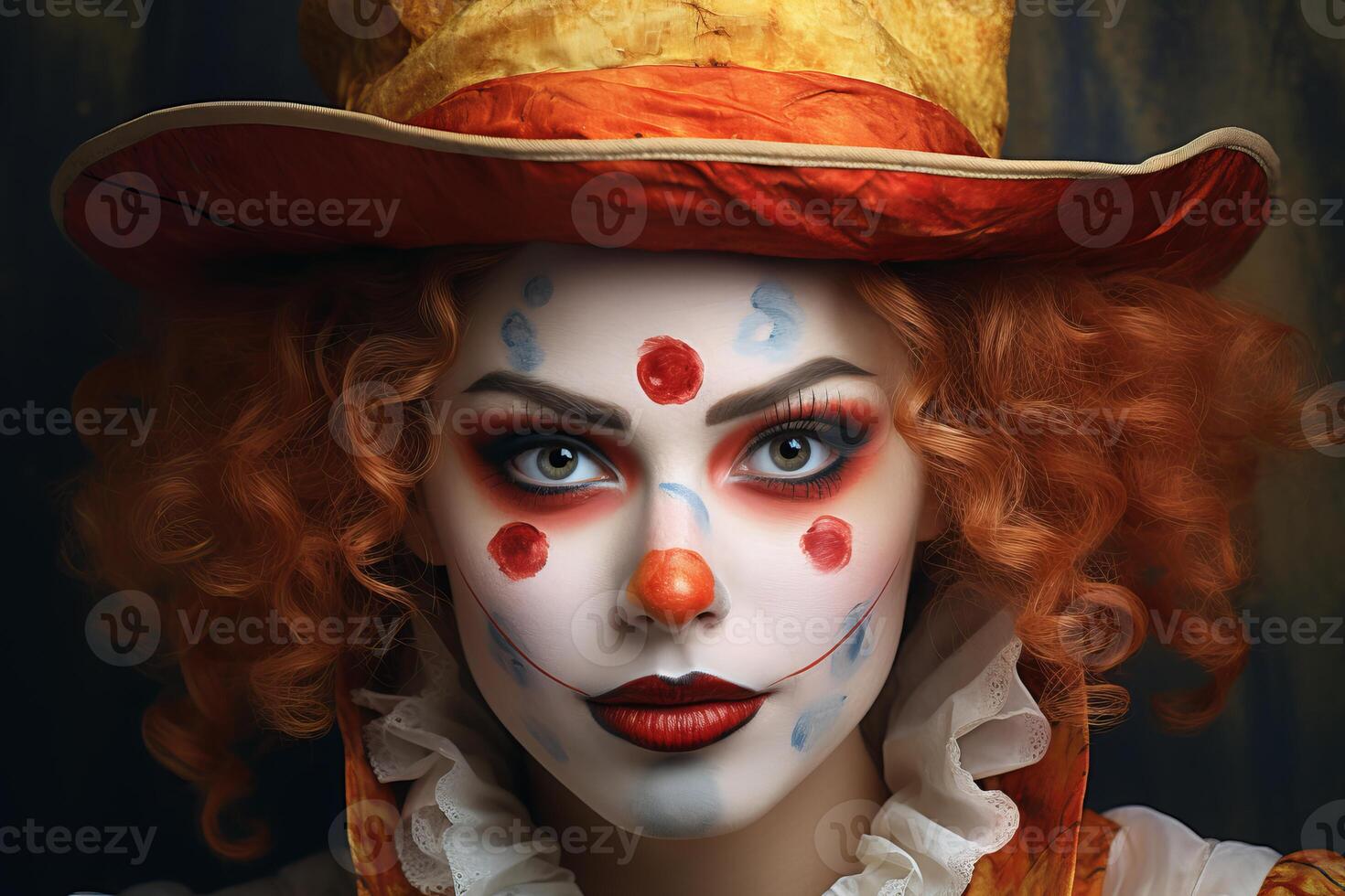 AI generated Charismatic Girl happy clown. Generate Ai photo