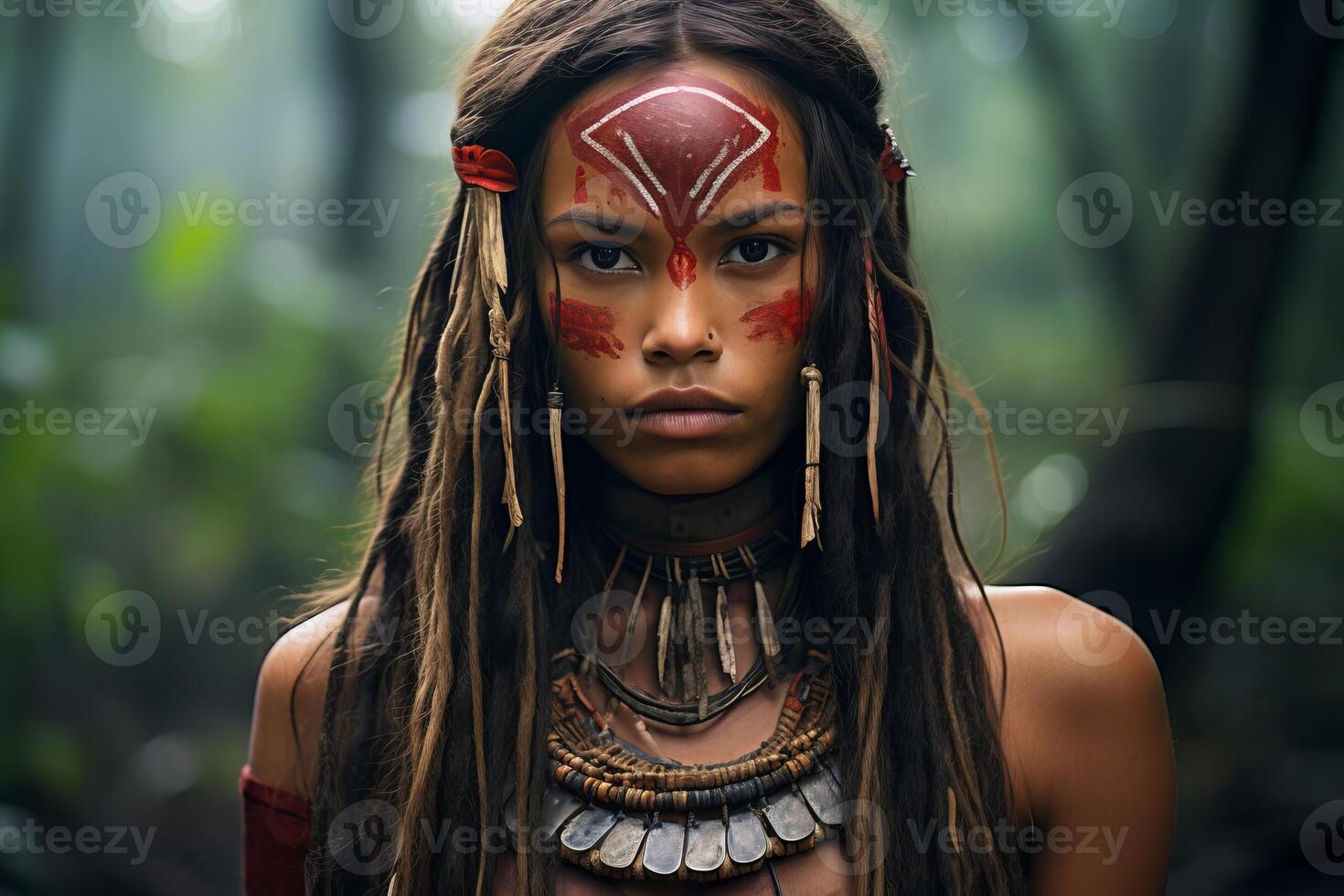 AI generated Resourceful Tribe woman. Generate Ai photo