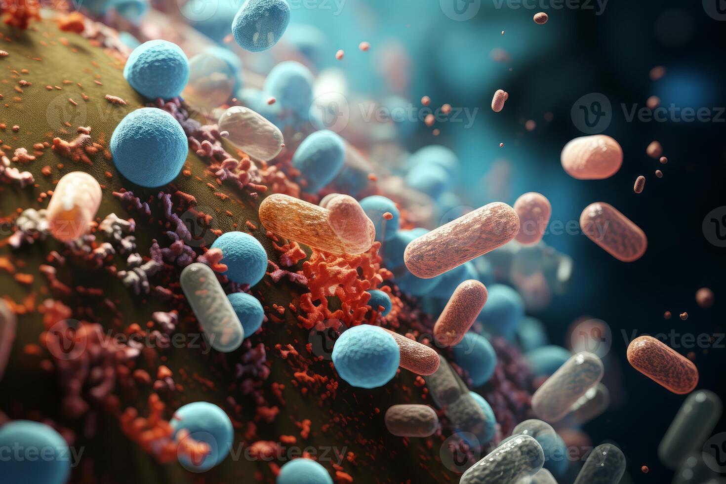 AI generated Live Probiotics bacteria acid. Generate Ai photo