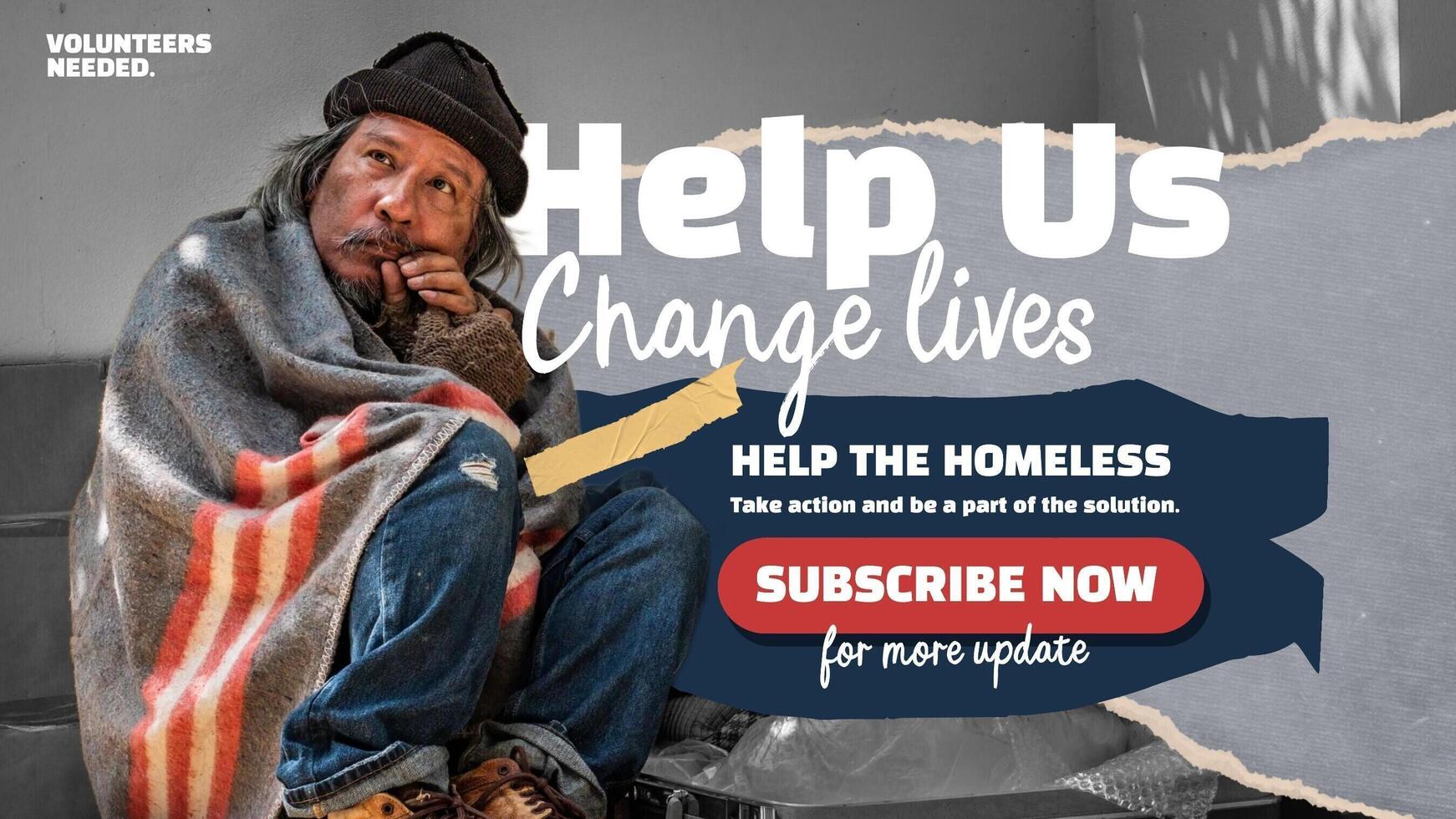 Homeless Shelter Volunteer Youtube Banner template