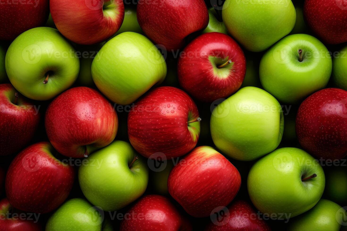 AI generated Refreshing Red green apples dessert. Generate Ai photo