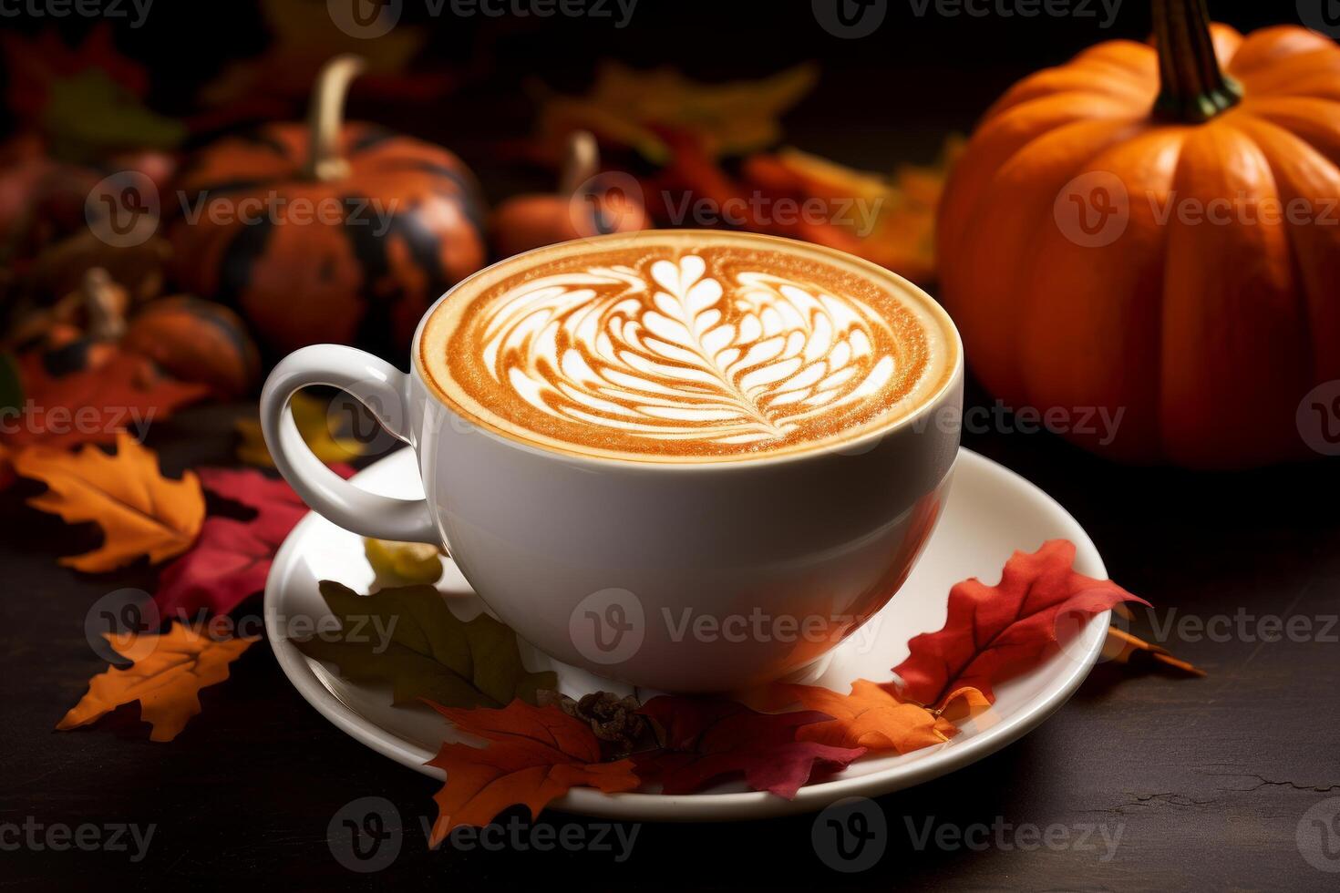 AI generated Aromatic Pumpkin spice late aroma cup. Generate Ai photo