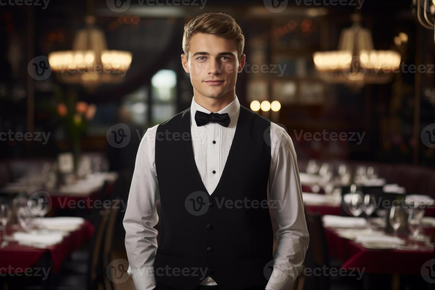 AI generated Hard-working Restaurant manager. Generate Ai photo