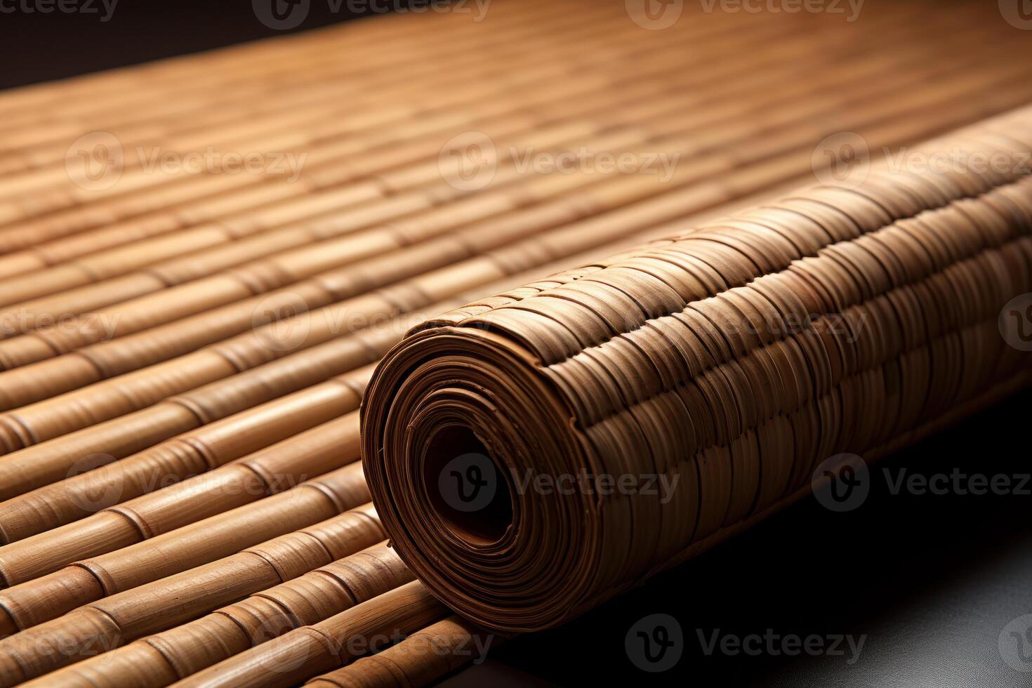 AI generated Durable Rolled bamboo mat banner. Generate Ai photo