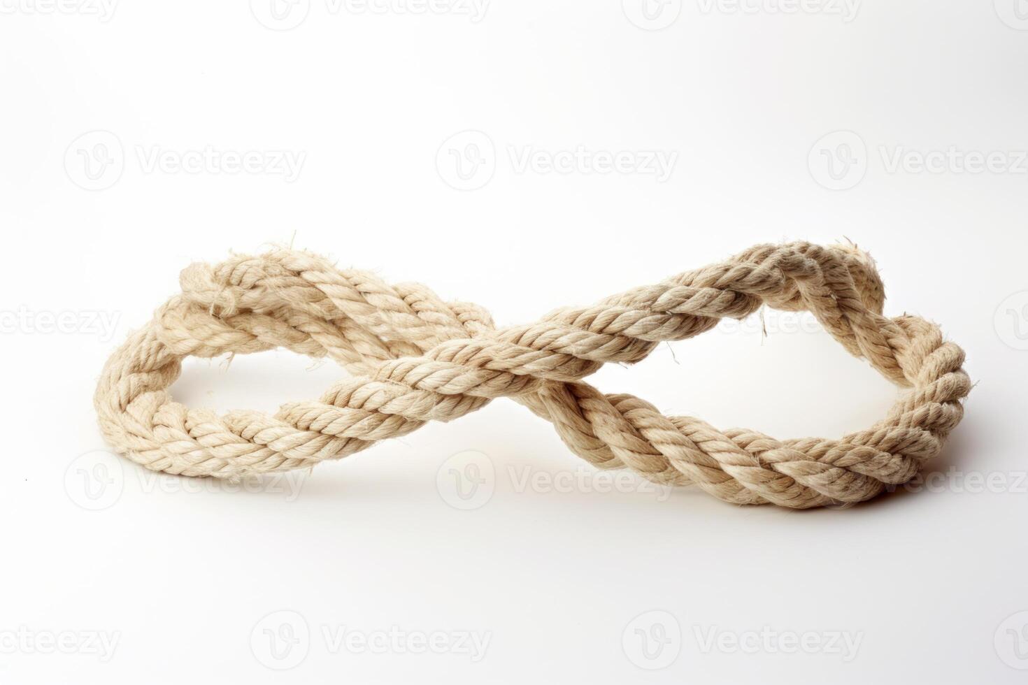 AI generated Unexpected Rupture of cotton rope on white banner. Generate Ai photo