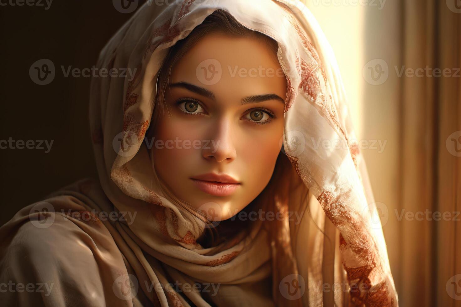 AI generated Devout Muslim woman portrait. Generate Ai photo
