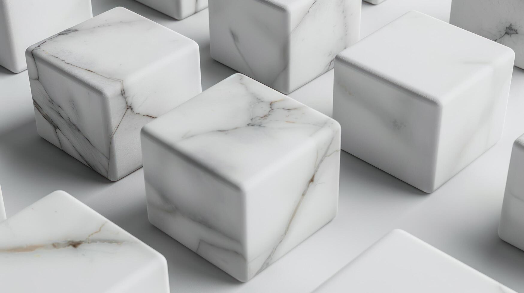 AI generated Marble cubes arranged on a seamless background photo