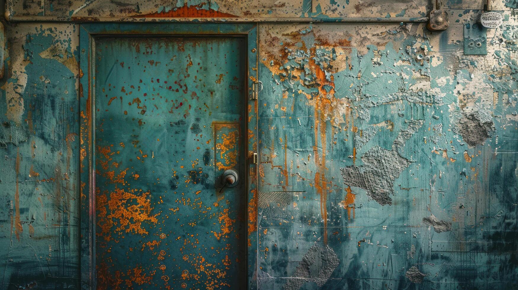 AI generated Grunge Textured Metal Door photo