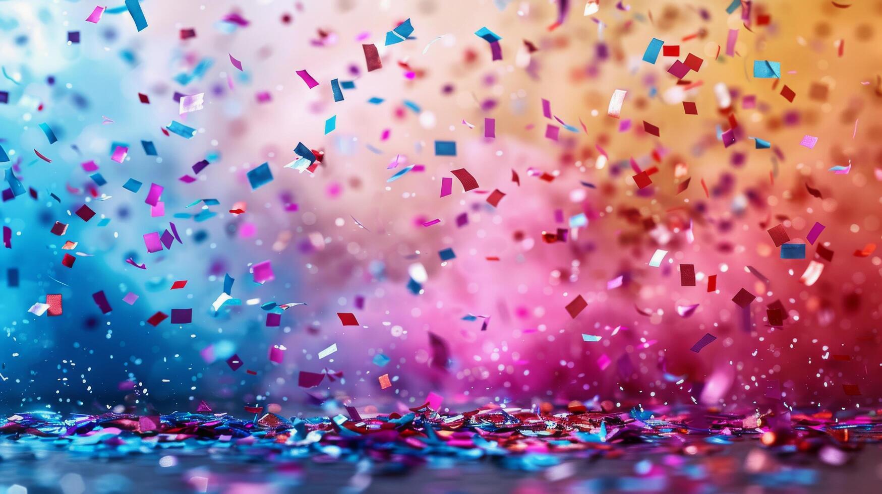 AI generated Colorful Confetti Group on White Background photo