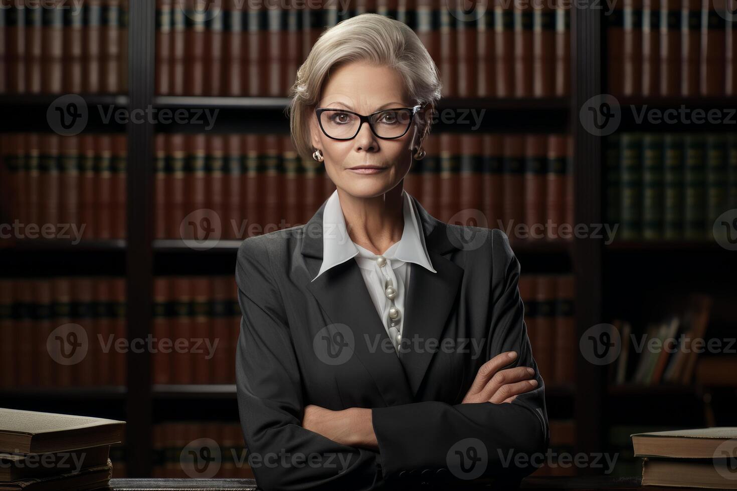 AI generated Confident female lawyer portrait. Generate Ai photo