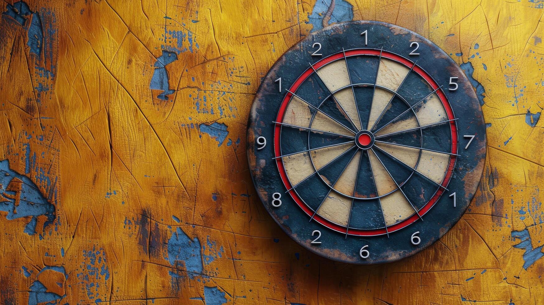AI generated Wooden Dart Board Mounted on a Wall photo