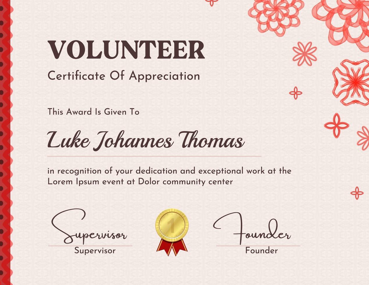 Volunteer Certificate (Landscape) template