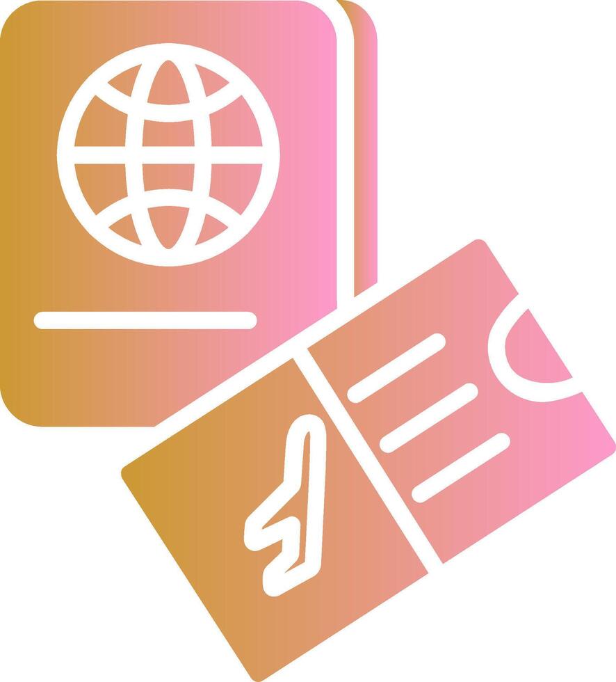 Ticket and Passport Vector Icon