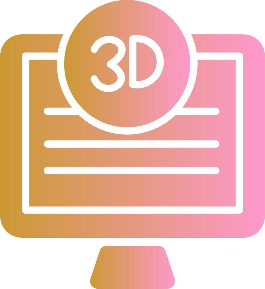 3d calidad pantalla vector icono