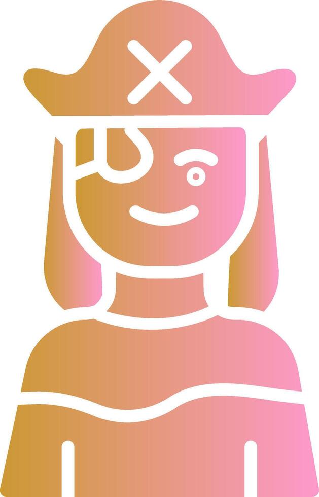 icono de vector de pirata femenino