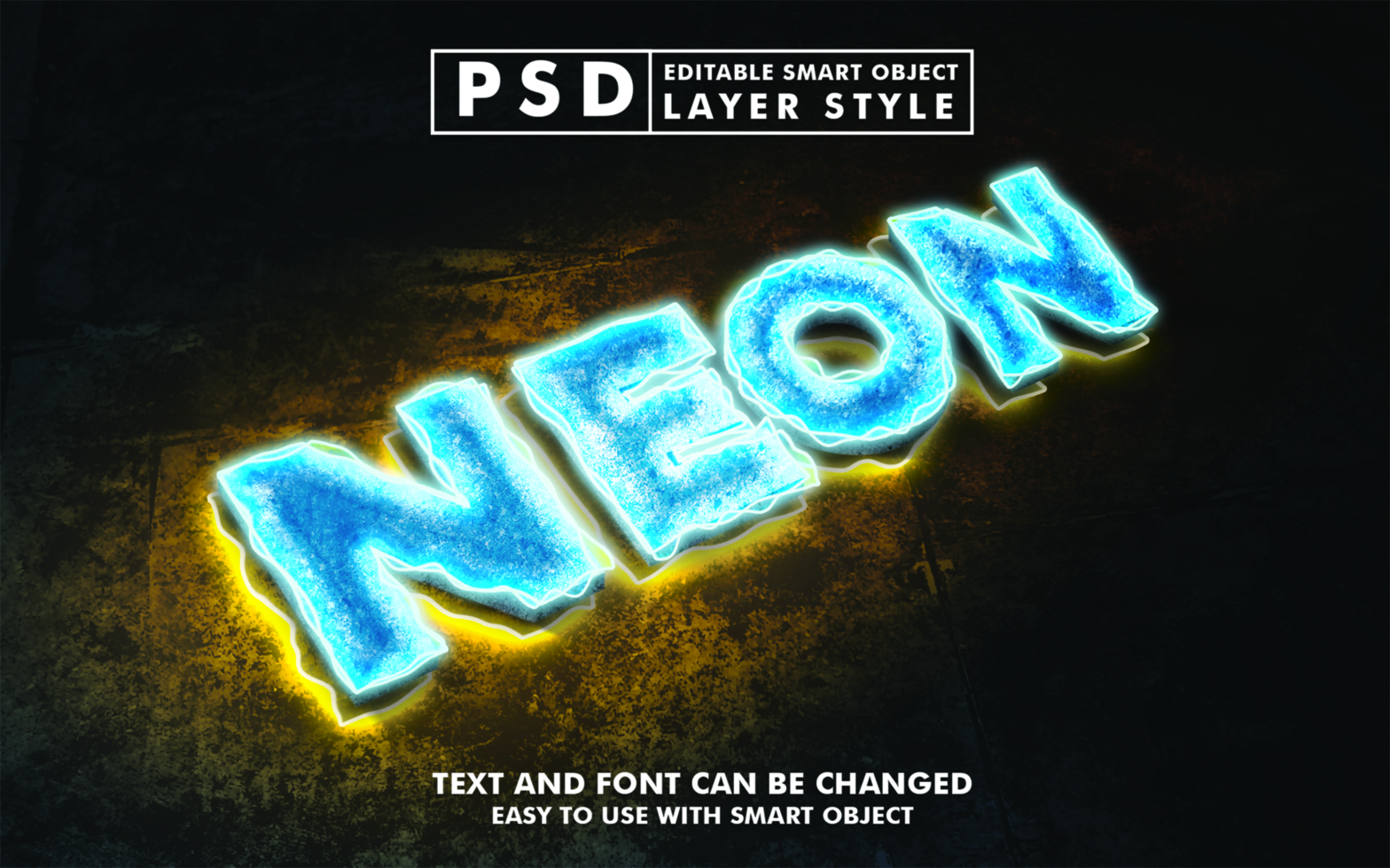 Glowing electric neon psd