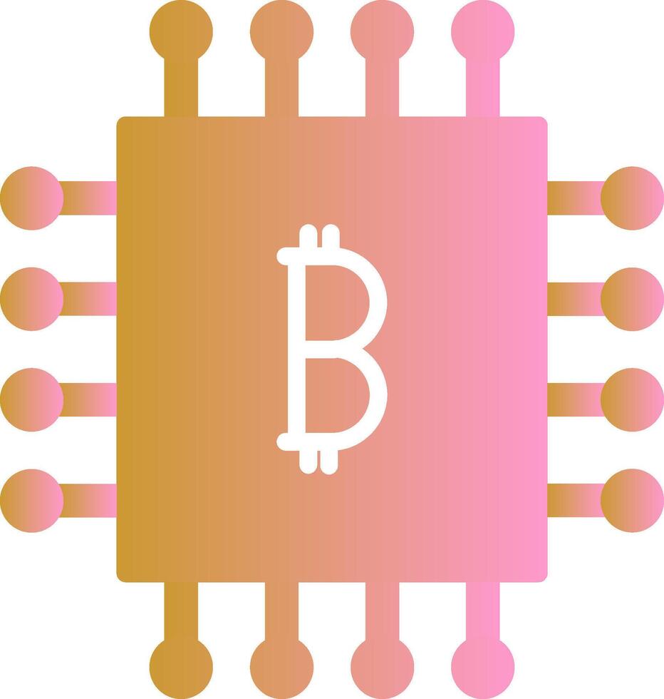 Bitcoin Chip Vector Icon