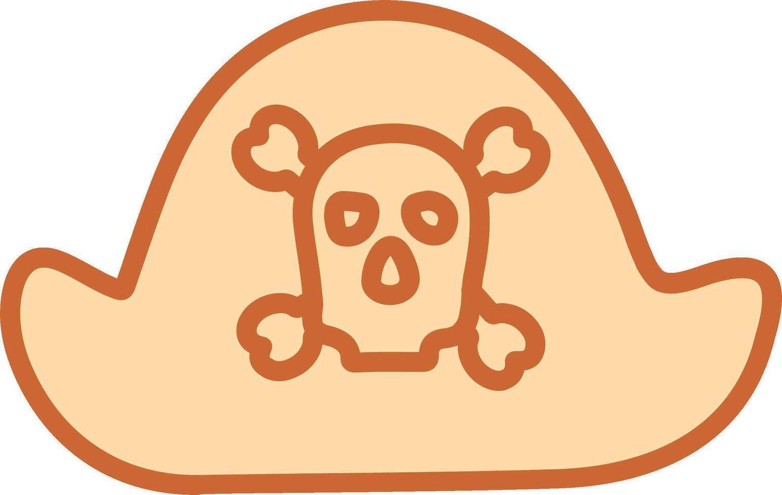 pirata en icono de vector de sombrero