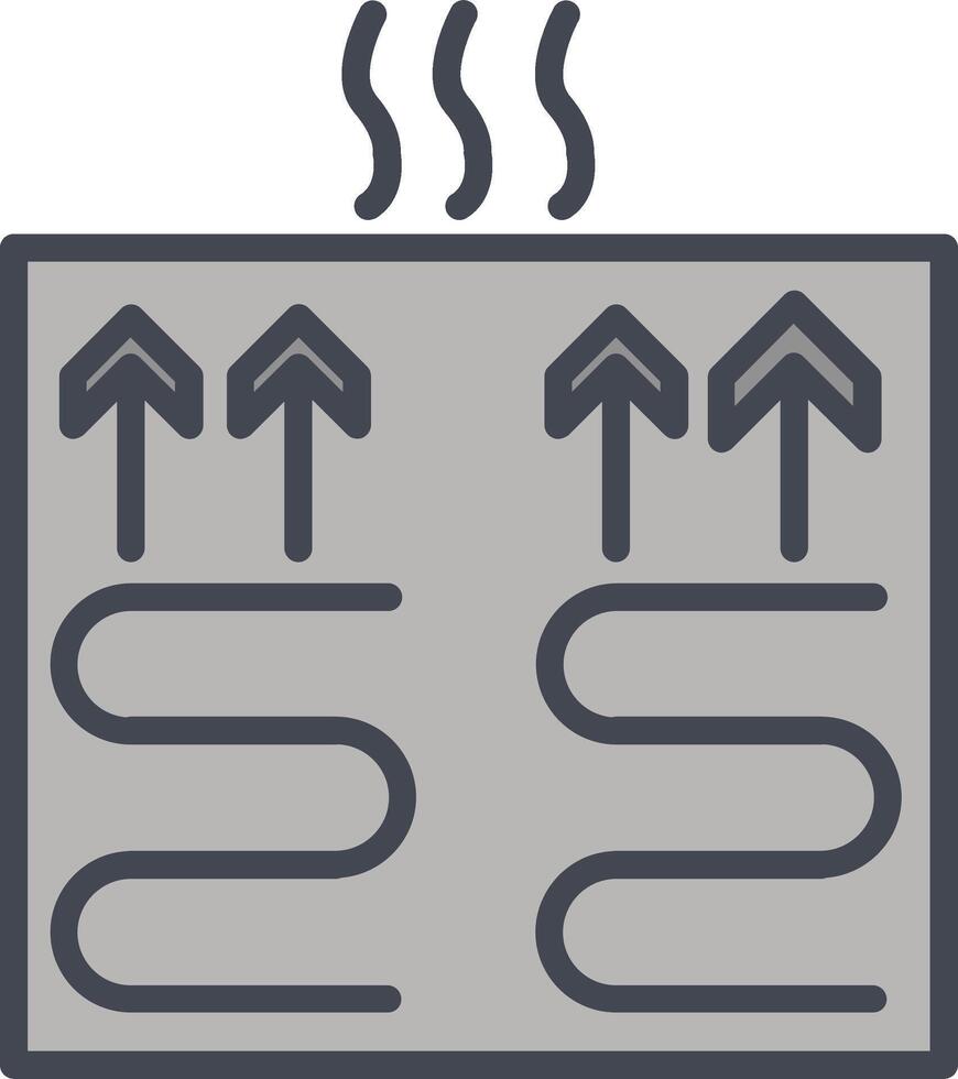 icono de vector de calefacción por suelo radiante