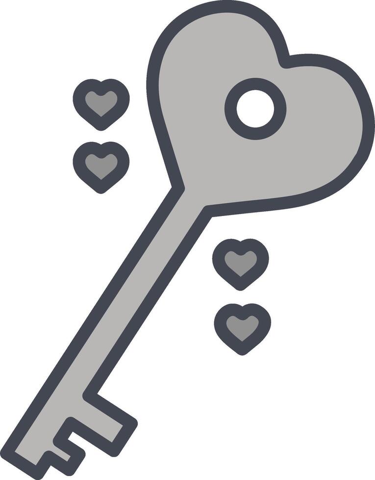 icono de vector de llave de amor