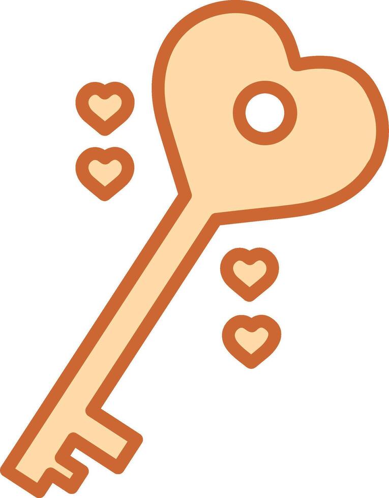 icono de vector de llave de amor