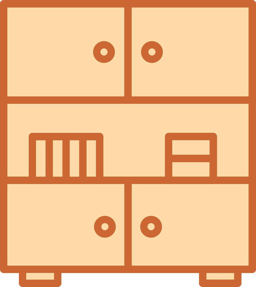 Table with Shelves Vector Icon