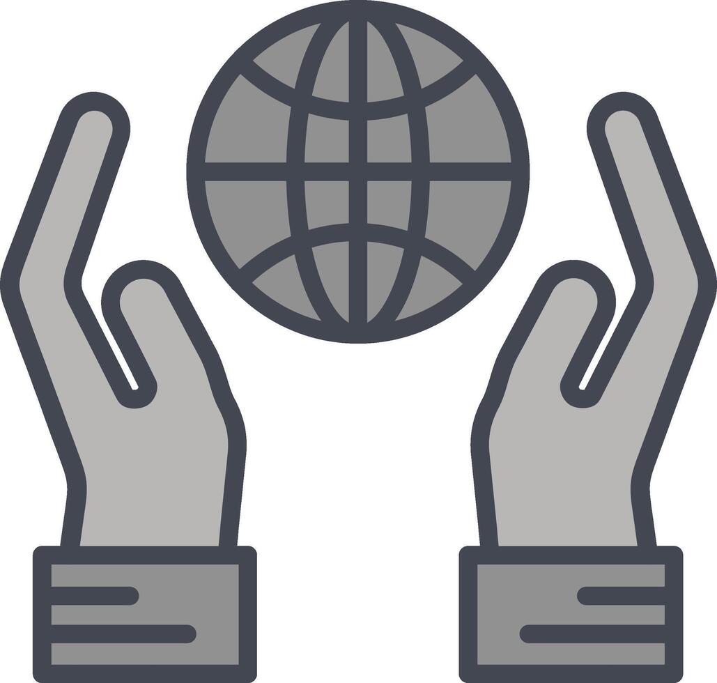 Globe Hand Vector Icon