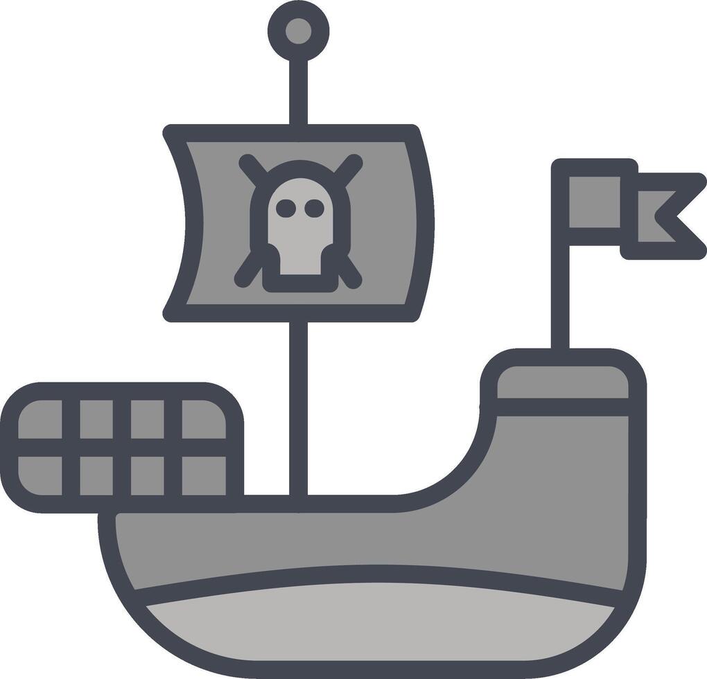 icono de vector de barco pirata