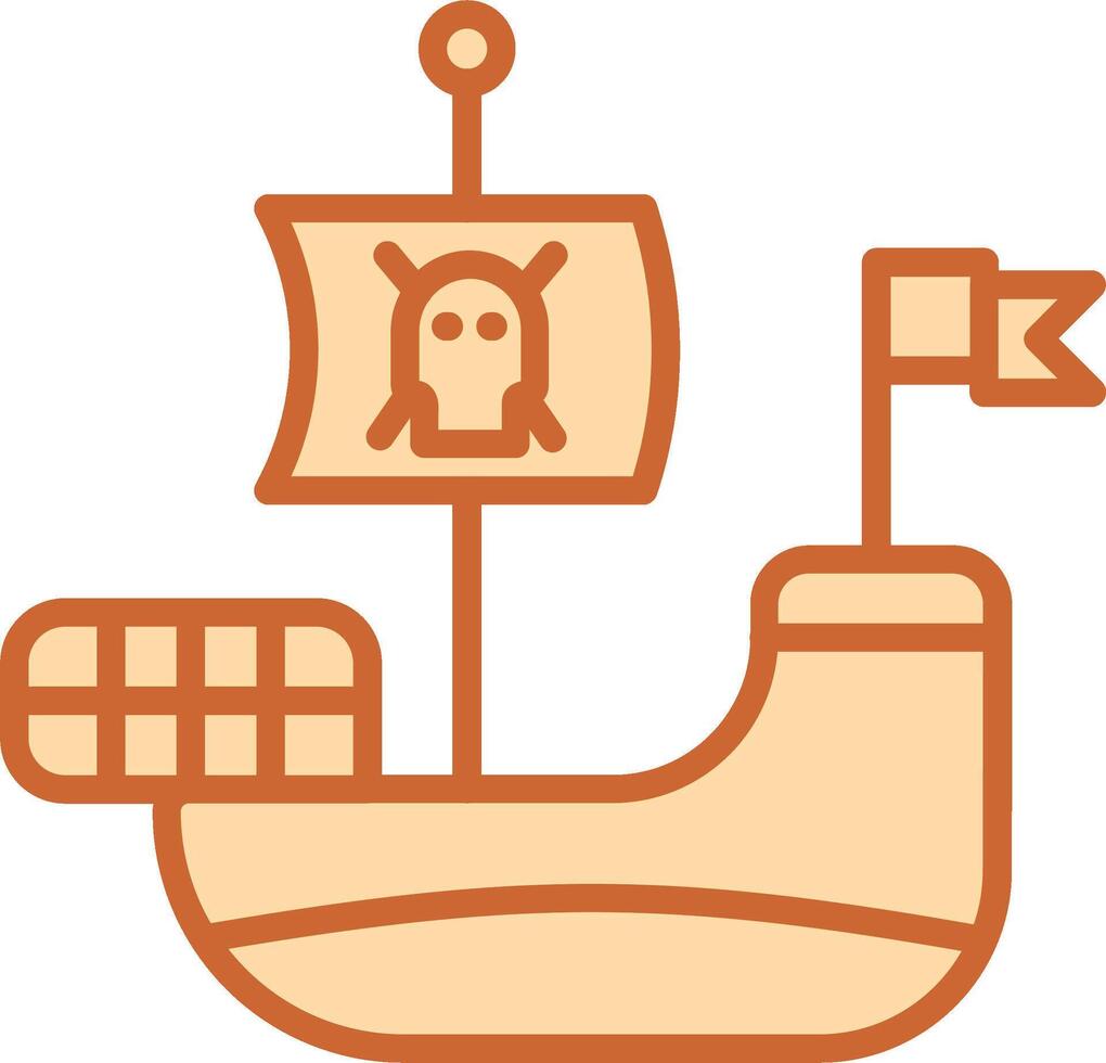 icono de vector de barco pirata