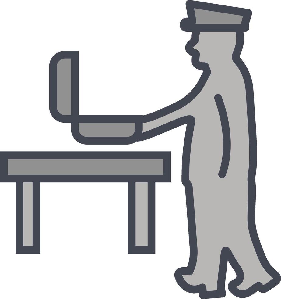 Guard Checking Briefcase Vector Icon