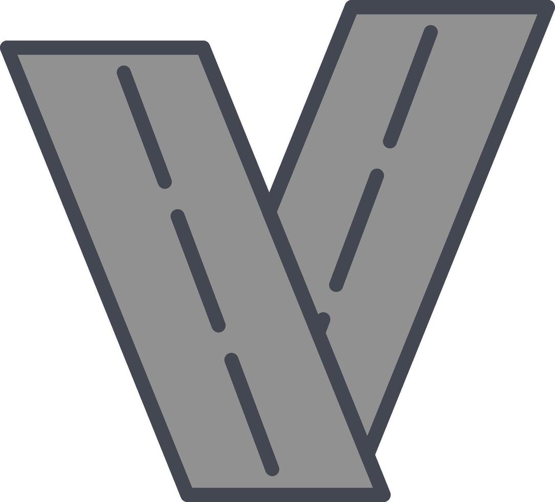 Two Way Road Vector Icon