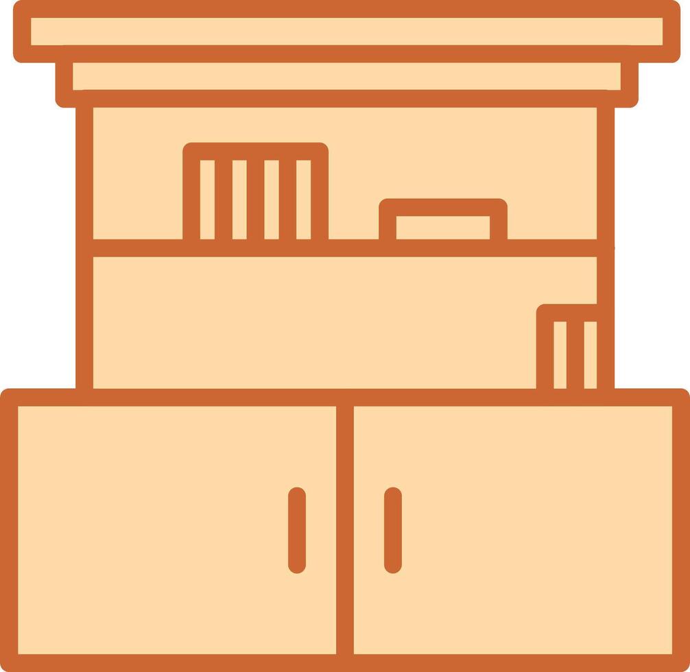 Cupboard with Shelves Vector Icon