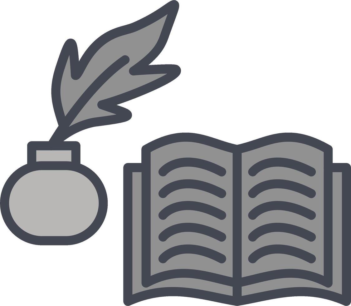 Quill and Book Vector Icon