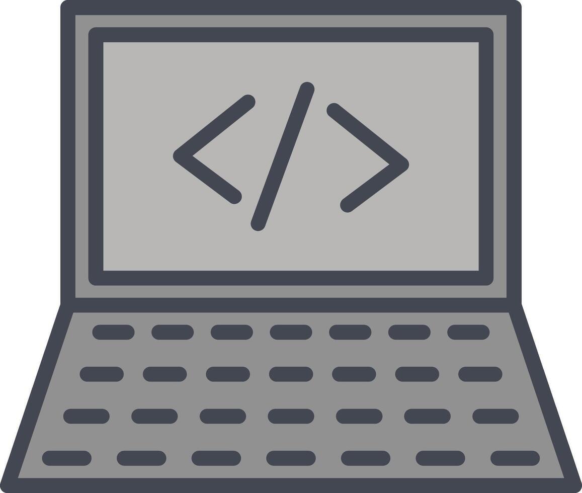 Writing Laptop Vector Icon