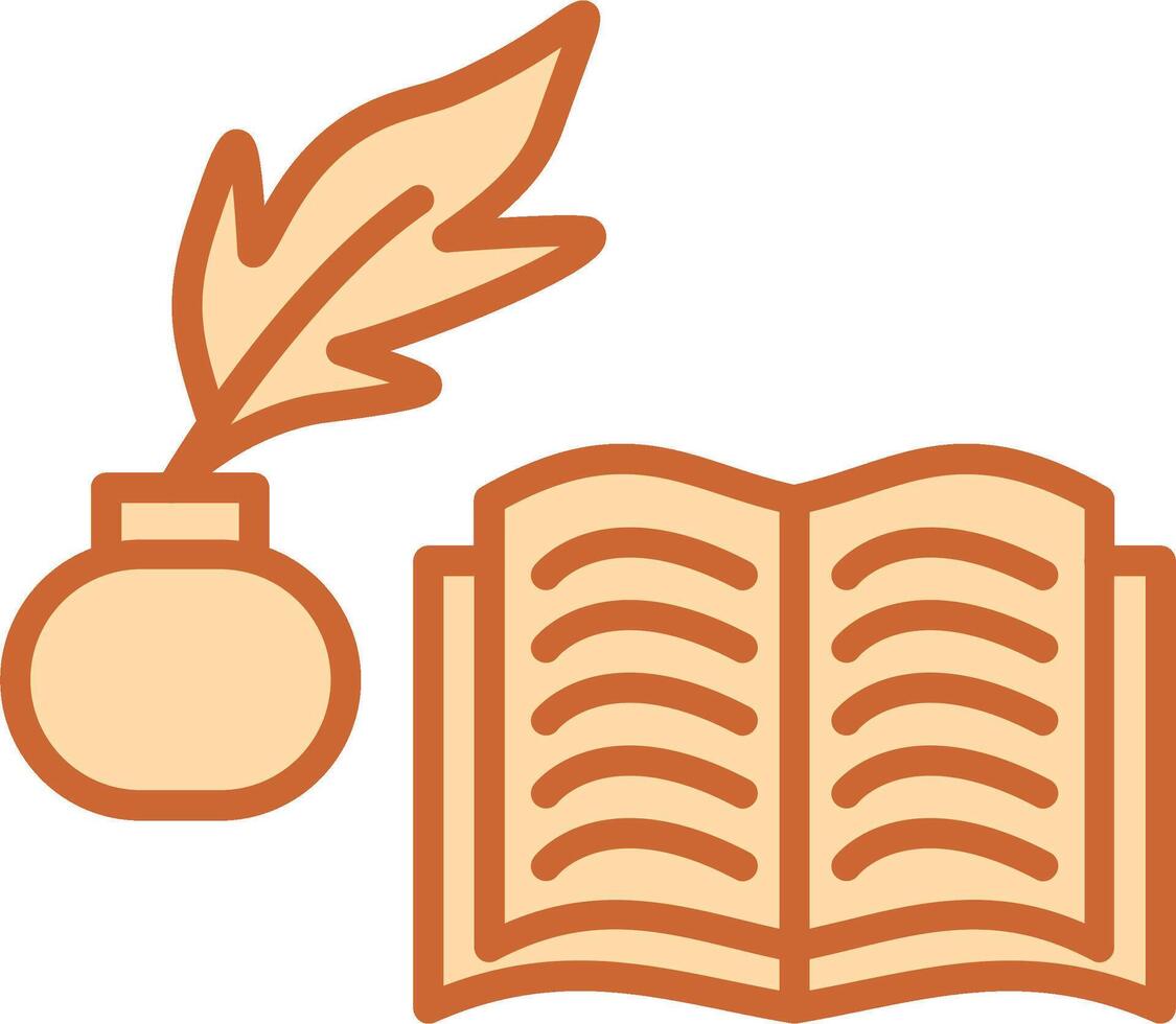 Quill and Book Vector Icon