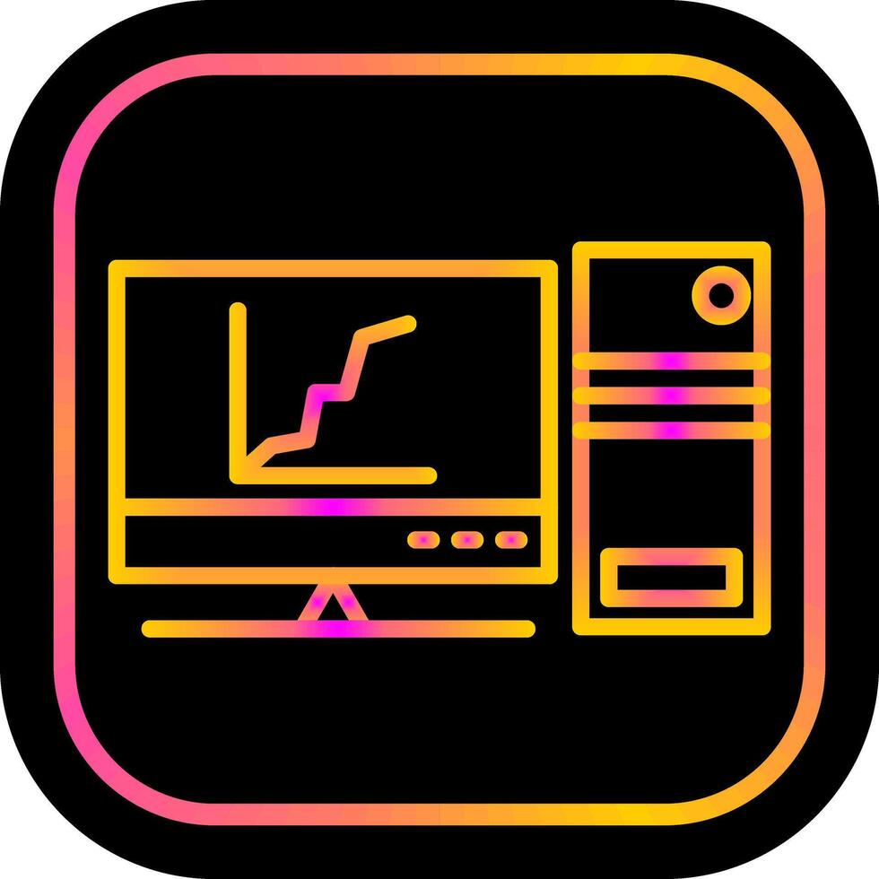 Graph Line Screen Vector Icon