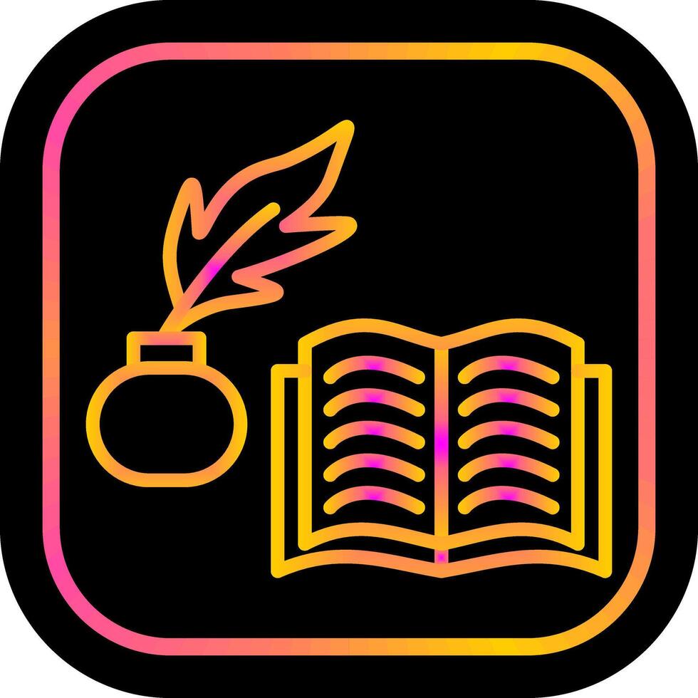 Quill and Book Vector Icon