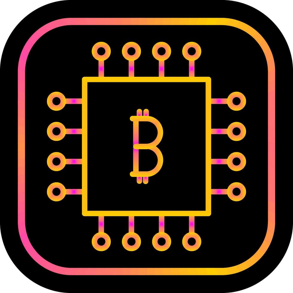 Bitcoin Chip Vector Icon